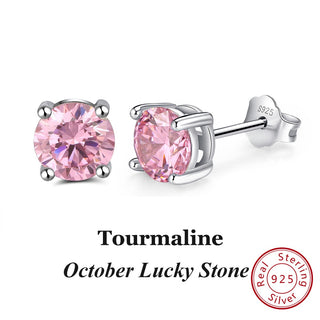 Buy oct-tourmaline Women 925 Sterling Silver Birthstone Earrings