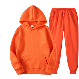 Buy orange Two Piece Set Casual Fleece Tracksuit Women Winter 2023