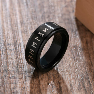 Buy 8mm-black-viking Spinner Ring for Men Stress Release