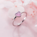 Women Pink Opal Hearts Rings