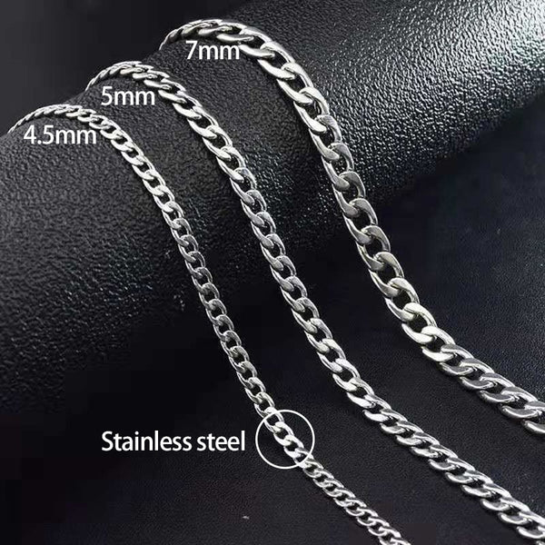 Men Women Stainless Steel Cuban Chain Necklaces