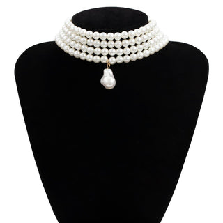 Buy s06 Women Layered Short Pearl Choker Necklace