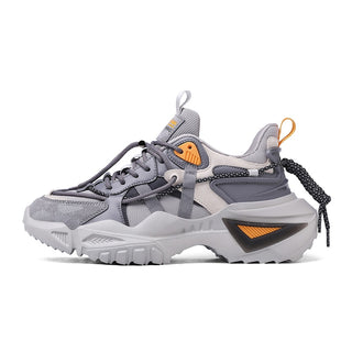 Buy grey Men's Sneakers Shoes 2022 Summer High Elastic Running Shoes