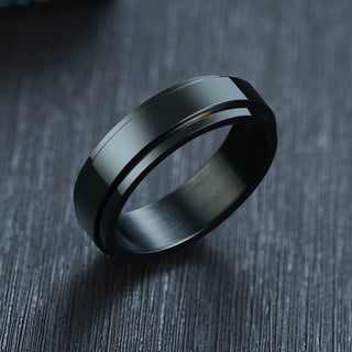Buy 6mm-black Spinner Ring for Men Stress Release