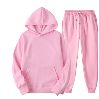 Buy pink Two Piece Set Casual Fleece Tracksuit Women Winter 2023