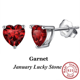 Buy jan-garnet-1 Women 925 Sterling Silver Birthstone Earrings
