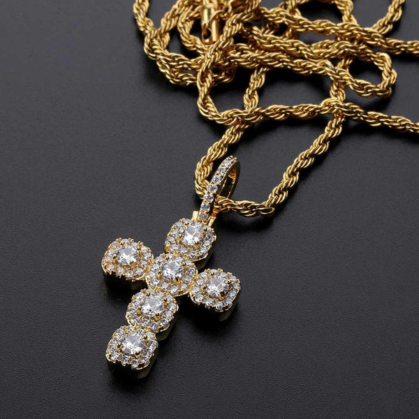 Mens/Women  Iced Out Cross Pendant Necklace