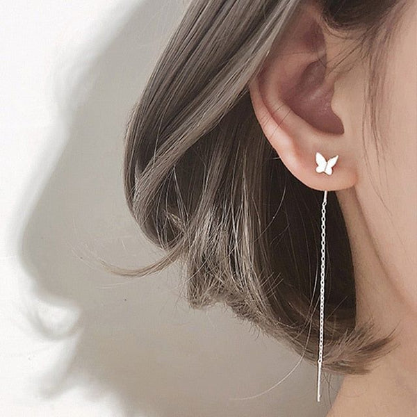 Long Tassel Butterfly Drop Earrings Silver Color 2023 for Women - Fashionontheboardwalk - Long Tassel Butterfly Drop Earrings Silver Color 2023 for Women - Fashionontheboardwalk -  - #tag1# 