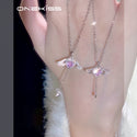 Sweet Cupid Women's Wings Clavicle Chain Zircon Necklace