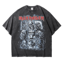 Men Bands Iron Maiden Retro Washed T-shirt