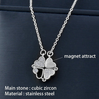 Buy xl333v Women's 4 Crystal Heart Flower Necklace