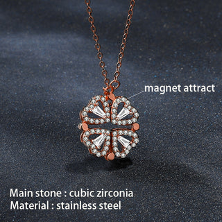 Buy xl333m Women's 4 Crystal Heart Flower Necklace
