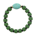 Men Women Bohemian Vintage Big Green Stone Turquoises Bracelet