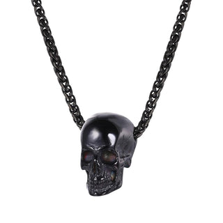 Buy black-gun-plated Halloween Skull Necklace Pendant Skeleton for Men