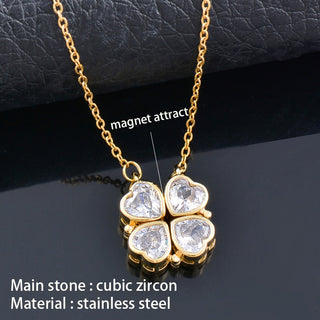Buy xl333w1 Women's 4 Crystal Heart Flower Necklace