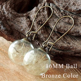 Buy style-02 2pairs16MM Women Glass Globe Dandelion Seed Earrings