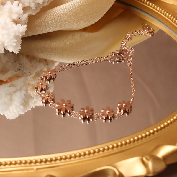 2022 new design flower zircon adjustable female prom party bracelet