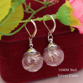 Buy style-04 2pairs16MM Women Glass Globe Dandelion Seed Earrings