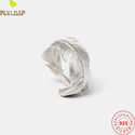 925 Sterling Silver Feather Open Rings For Women