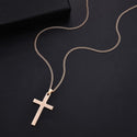 Men's  Rhinestone Cross Crystal Pendant Chain Necklace