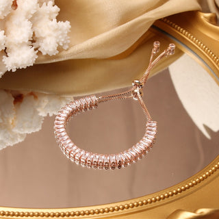 Buy rose-gold 2022 new design flower zircon adjustable female prom party bracelet