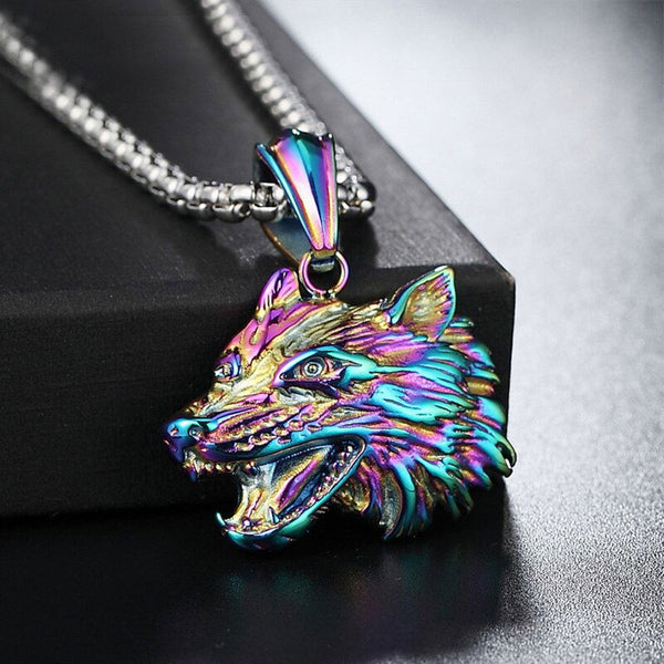 Stainless Steel Wolf Head Pendant Necklace Fashion for Men Retro - Fashionontheboardwalk - Stainless Steel Wolf Head Pendant Necklace Fashion for Men Retro - Fashionontheboardwalk -  - #tag1# 