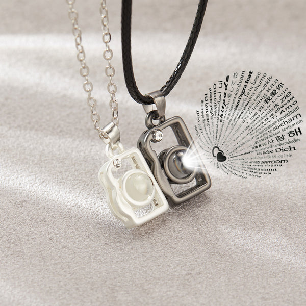 2Pcs Magnetic Couple Necklace Lover Heart Distance Paired Pendant For Women
