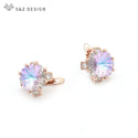 Women 585 Rose Gold Square Crystal Dangle Earrings - Fashionontheboardwalk - Women 585 Rose Gold Square Crystal Dangle Earrings - Fashionontheboardwalk - Earrings - #tag1# 