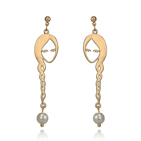 Women Geometric pearl Metal hollow out gold stud earrings - Fashionontheboardwalk - Women Geometric pearl Metal hollow out gold stud earrings - Fashionontheboardwalk -  - #tag1# 