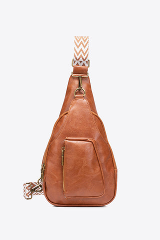 Buy brown All The Feels PU Leather Sling Bag