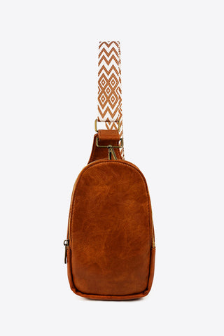 Buy brown Adjustable Strap PU Leather Sling Bag
