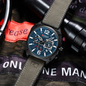 Men Brown Quartz Wristwatches for Male Luminous Chronograph Dial Leather