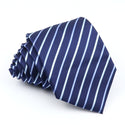 Blue Business Solid Classic Mens Tie Striped Necktie