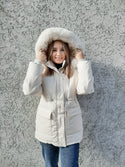 Women 2023 Cotton Padded Collar Down Winter Jacket