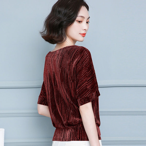 Glitter Shirt Tops Fashion Elegant Shiny Sequin Blouse Tunic