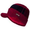 Hat With Brim Fur Lined Thick For Men Women Knitted