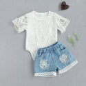 New 0-24M Baby Girls Fall Long Sleeve Lace Romper Suit