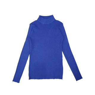 Buy sapphire-blue Women Top Pull Turtleneck Pullovers Sweaters