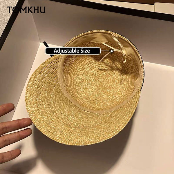 Women Straw Hat With Black Bow