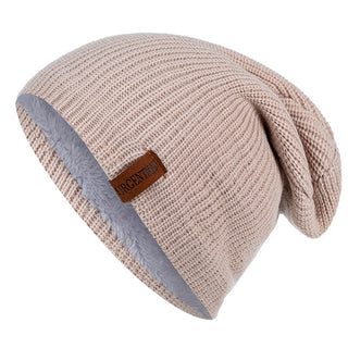 Buy khaki Beanie Hat Leisure Fur Lined Winter Hats For Men Women