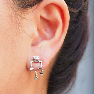 Cute Frog Earrings For Women Animal Gothic Studs