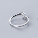 Sterling Silver Dolphin Opening Ring For Fashion Women Trendy