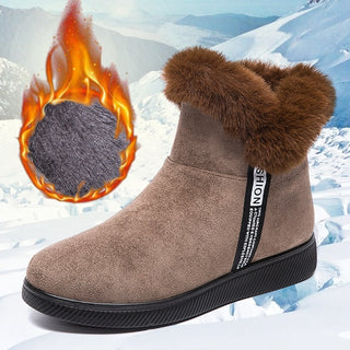 Buy khakiboots Women Winter Snow Ankle Suede Boots Zipper