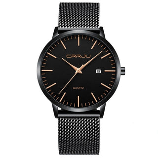 Buy black-rose-box Fashion Men's Watches Ultra Thin Quartz Watch