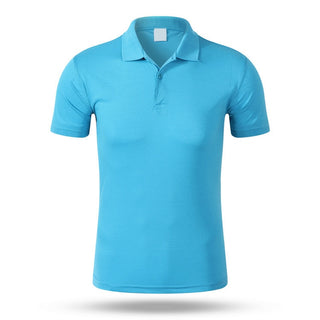 Buy lake-blue 2022 Brand New Men's Polo Shirt Short Sleeve Loose Casual