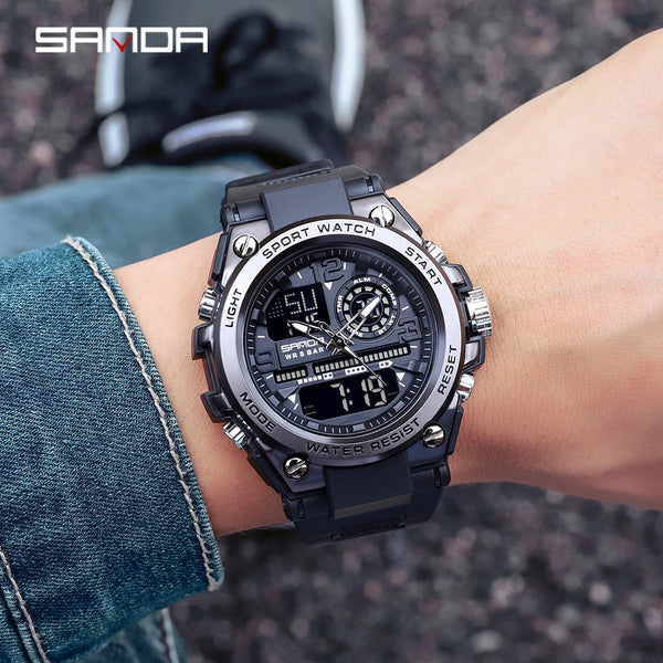 Dual Display Men Sports Watches G Style LED Digital Waterproof Watches