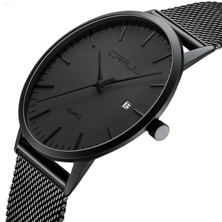 Buy black-black-rose Fashion Men's Watches Ultra Thin Quartz Watch
