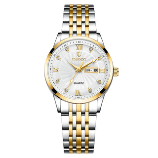 Buy women-white New Couple Watches Luxury Brand Women or Men Watches Quartz Date week Clock Wristwatches,