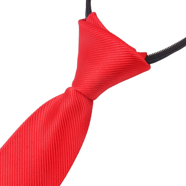 Zipper Necktie For Men Women Tie for Boys Girls Suits 6cm SolidTies Slim Girls Neck tie Gravatas Rubber Pre-tied Tie