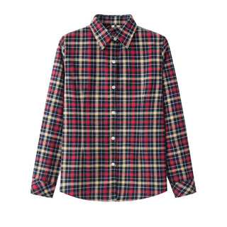 Buy b2207 2022 Spring Fashion Casual Lapel Women Plaid Checkered Flannel Shirts